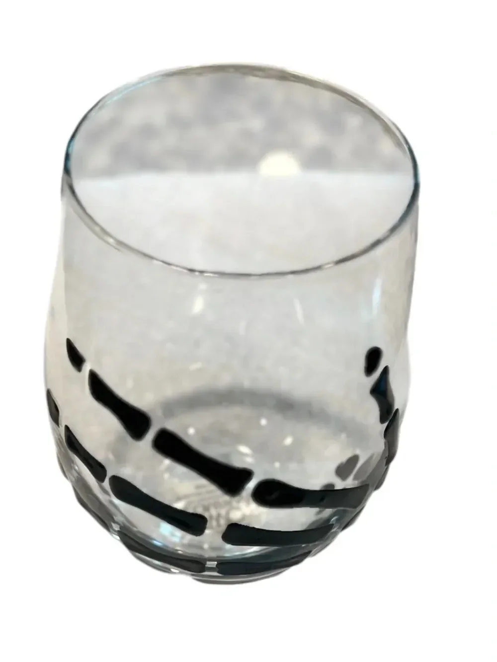 Stemless Halloween Skeleton hand wine glasses - painted